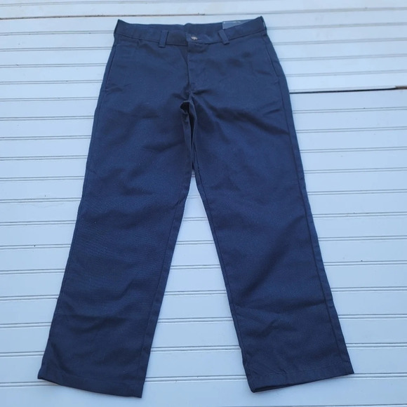 BOYS HUSKY GEORGE NO STAIN WRINKLE STRAIGHT FIT UNIFORM SCHOOL PANTS NAVY 10 H - Picture 1 of 10